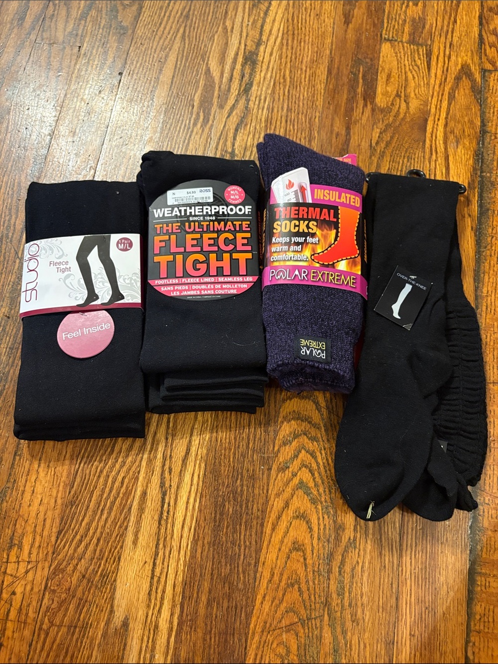 🎉NWT! Studio Black Athletic Thermal Socks & Fleece Tights Set